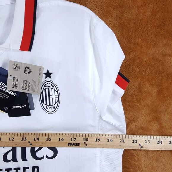 Puma ACM Mens Large White AC Milan Emirates Fly Better Soccer Futbol Jersey $140 - Picture 11 of 13
